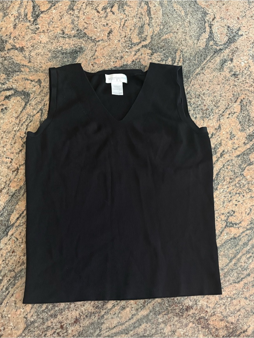 Worthington Small V-Neck Sleeveless Wide Strap Shirt